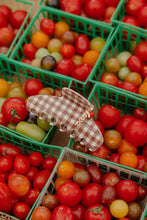 Load image into Gallery viewer, BROWN GINGHAM TOMATO CHARM CLAW
