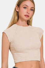 Load image into Gallery viewer, Zenana Ribbed Round Neck Cropped Top
