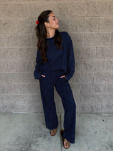Load image into Gallery viewer, Navy Blue Polka Dot Loungewear Pants
