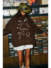 Load image into Gallery viewer, Reversible Horse Graphic Mock-Neck Sweatshirt
