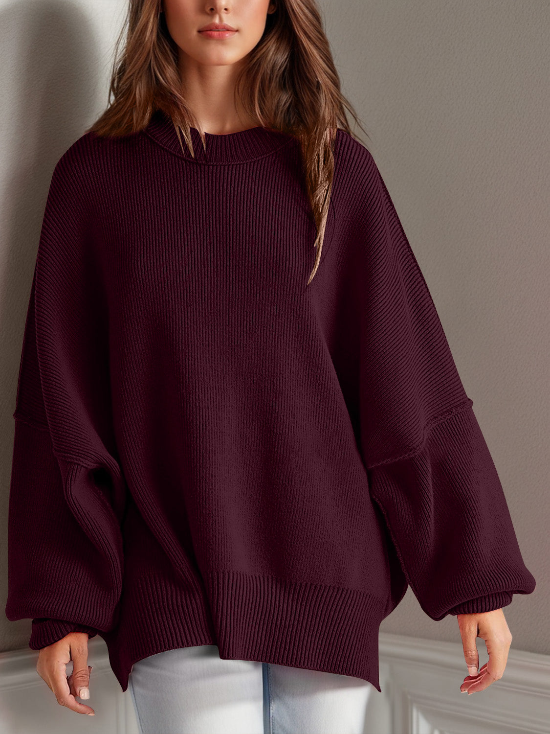 トップス ENFOLD VOLUME-SLEEVES PULLOVER ASYMMETRY－SLEEVE PULLOVER