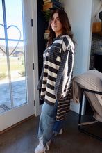 Load image into Gallery viewer, Long Sleeve Hooded Striped Shirt
