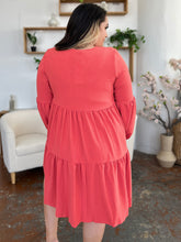 Load image into Gallery viewer, Double Take Full Size V-Neck Balloon Sleeve Tiered Dress with Pockets
