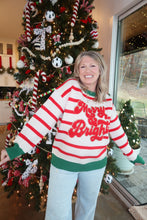 Load image into Gallery viewer, Christmas Theme Stripe Sweater
