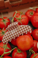 Load image into Gallery viewer, BROWN GINGHAM TOMATO CHARM CLAW
