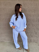 Load image into Gallery viewer, Blue Mini Stripe Mock-neck
