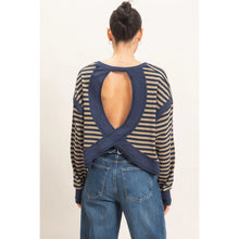 Load image into Gallery viewer, Striped Long Sleeve Top- Navy
