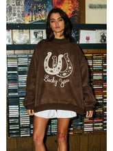 Load image into Gallery viewer, Reversible Horse Graphic Mock-Neck Sweatshirt
