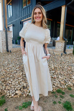 Load image into Gallery viewer, Poplin Smocked Blouse Dress

