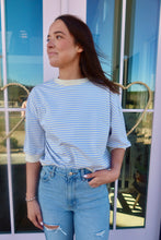 Load image into Gallery viewer, Crew Neck Stripe Short Sleeve Top
