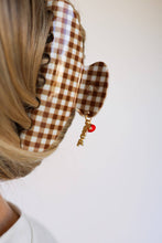 Load image into Gallery viewer, BROWN GINGHAM TOMATO CHARM CLAW

