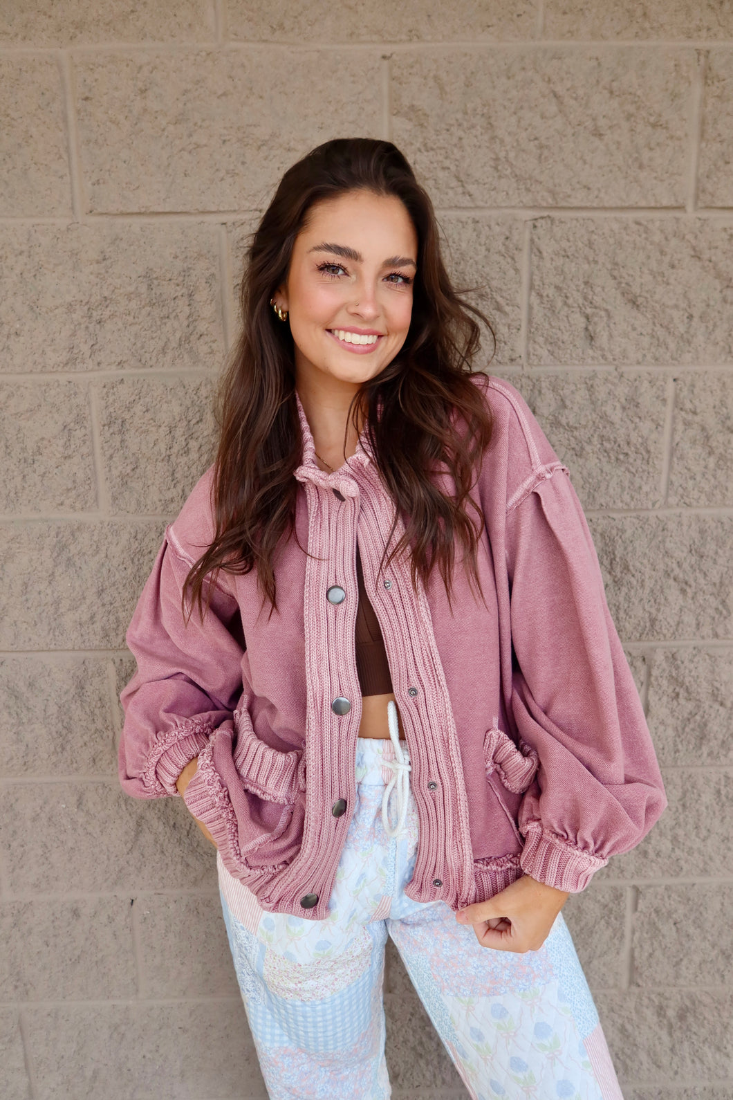 Washed Vintage Rib Cardigan/Jacket