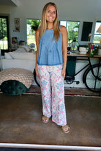 Load image into Gallery viewer, Flower &amp; Bow Print Wide Leg Jeans
