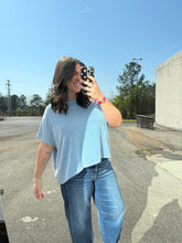 Load image into Gallery viewer, Plus Ribbed Striped Oversized Short Sleeve Top (3 Colors)
