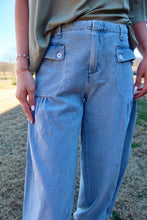Load image into Gallery viewer, Washed Denim Wide Leg Pants
