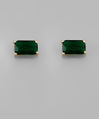 Rectangle Glass Stone Studs