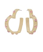 Load image into Gallery viewer, Crystal Station Brushed Heart Hoops
