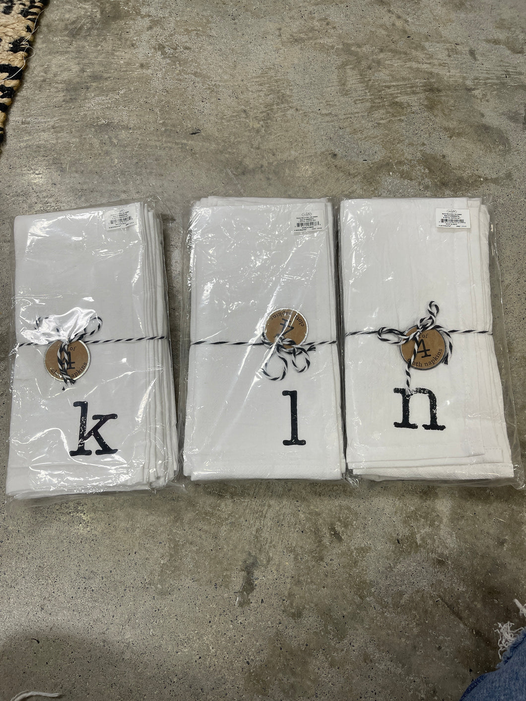 Mudpie Initial Napkin Set