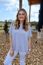 Load image into Gallery viewer, CORDED RIB SHORT CUFF SLEEVE RAW EDGE TOP
