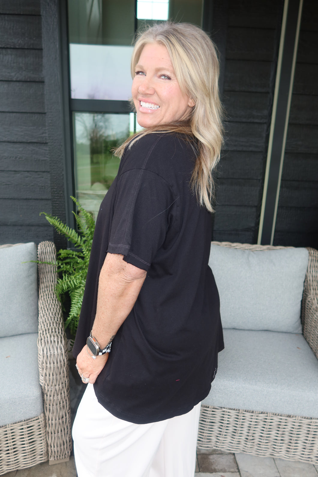COTTON DROP SHOULDER OVERSIZED TOP