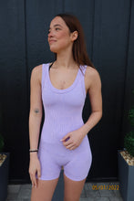 Load image into Gallery viewer, Stone Washed Ribbed Seamless Sports Romper
