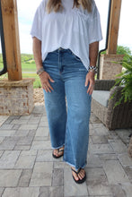Load image into Gallery viewer, High Rise-Crop Wide-Side Slit w/ Fray Hem
