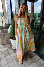 Load image into Gallery viewer, Stripe Plaid Color Block Dress
