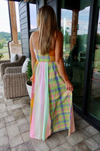 Load image into Gallery viewer, Stripe Plaid Color Block Dress
