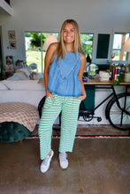 Load image into Gallery viewer, Stripe Print Drawstring Barrel Silhouette Pants
