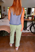 Load image into Gallery viewer, Stripe Print Drawstring Barrel Silhouette Pants
