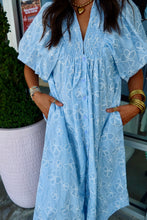 Load image into Gallery viewer, Floral Print Smock Detail Maxi Dress
