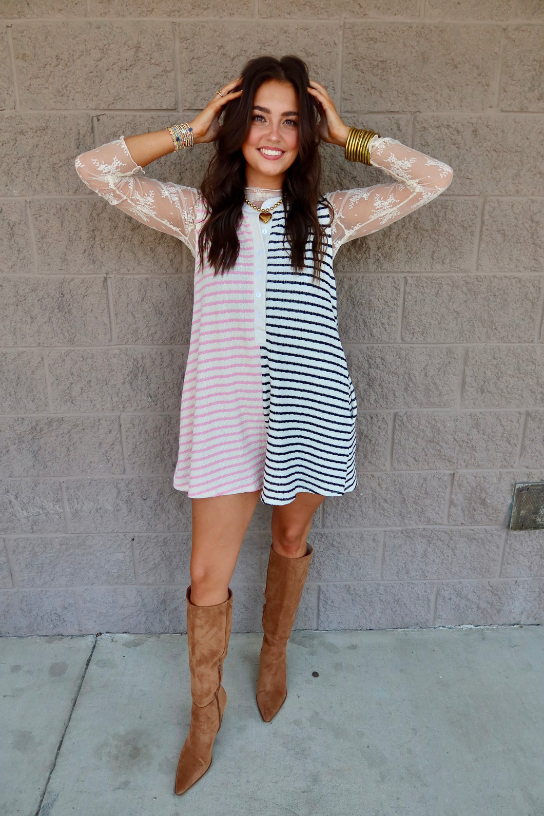 Stripe Patchwork Romper