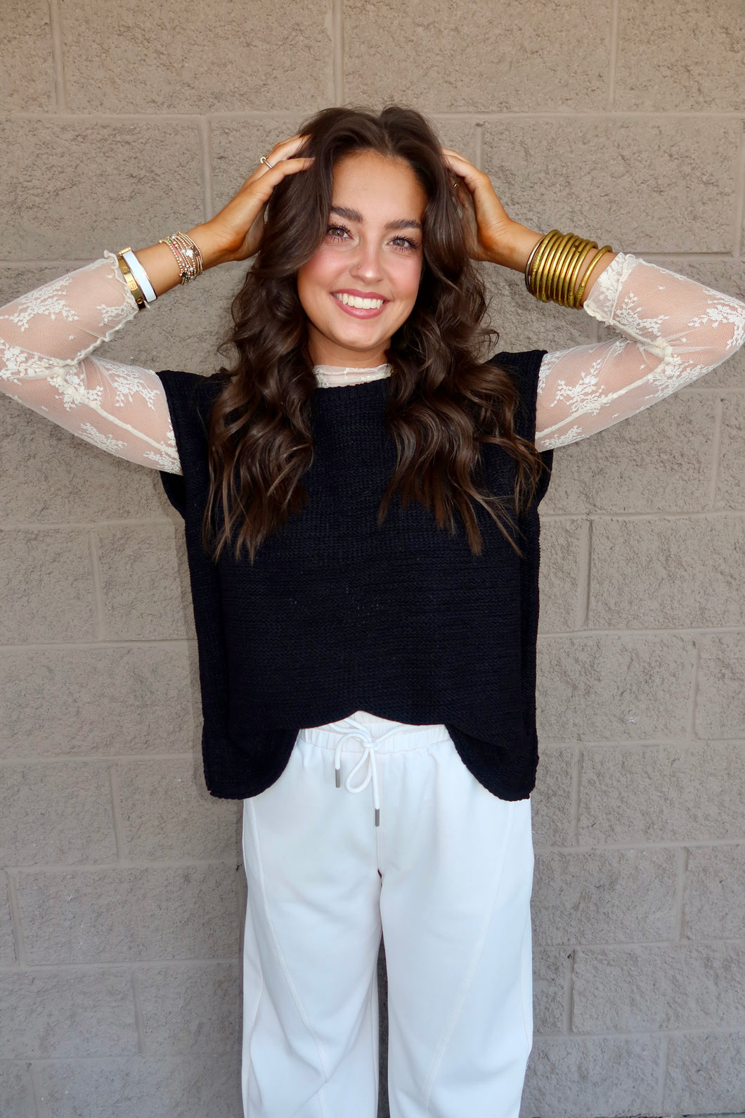 Oversized Crew Neck Sweater Vest