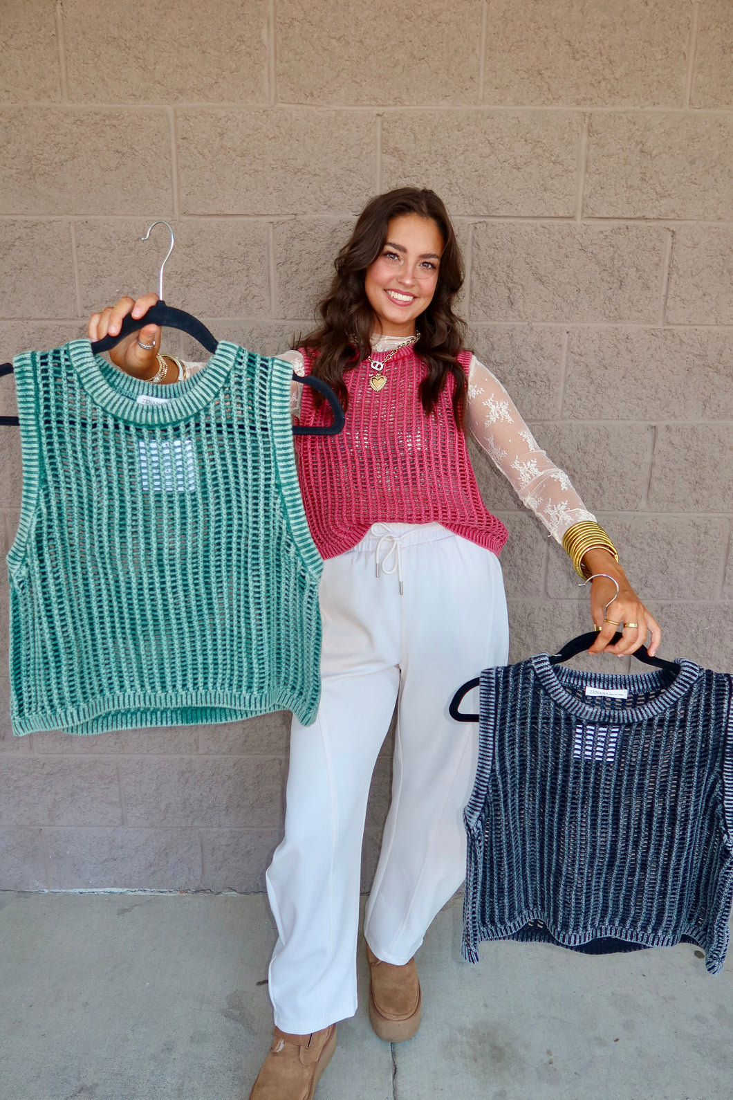 Fishnet Sweater Vest