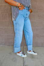 Load image into Gallery viewer, High Rise Cuffed Wide Leg Denim
