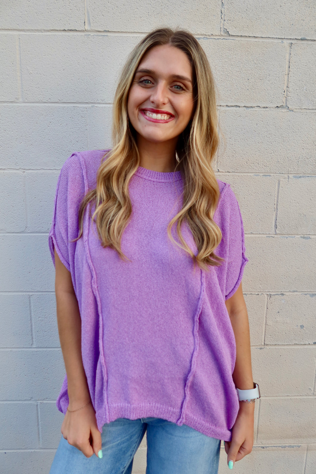 Drop Shoulder Short Sleeve Relaxed Top