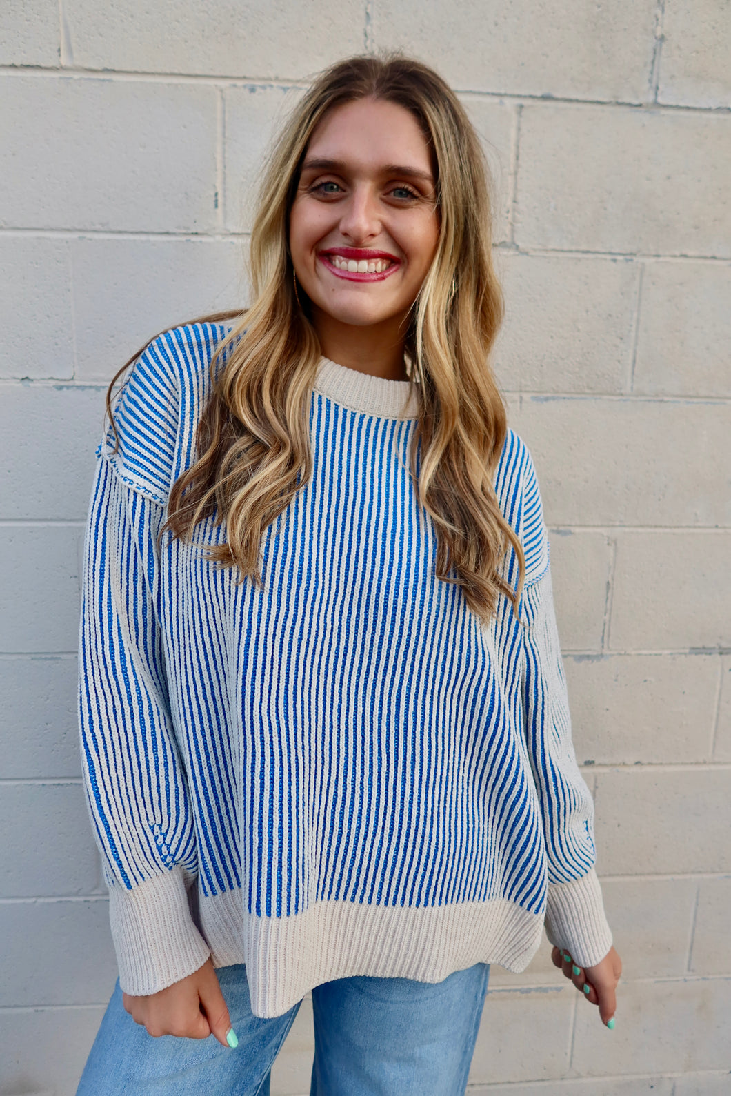 Two Tone Crewneck Sweater