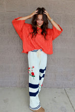 Load image into Gallery viewer, Embroidered Detail Chenille Sweater Pants
