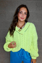Load image into Gallery viewer, Stitched Edge Cable Knit Sweater
