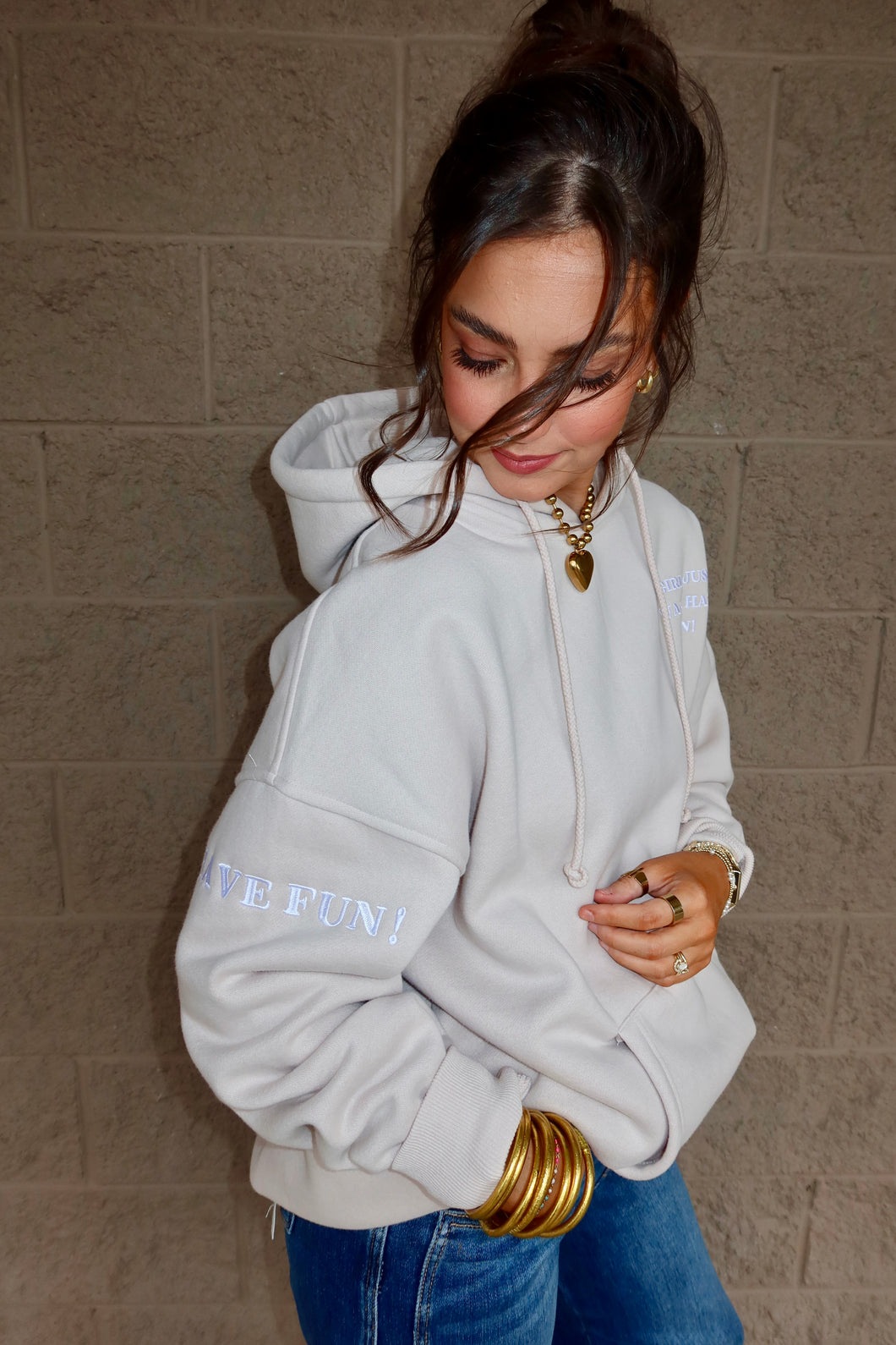 Girls Just Wanna Have Fun Embroider Hoodie