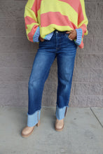 Load image into Gallery viewer, Mid Rise Crop Wide Cuffed Jeans
