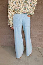 Load image into Gallery viewer, Elastic Waist Wide Leg Denim Pants
