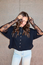 Load image into Gallery viewer, Midi Sleeve Button Up Top
