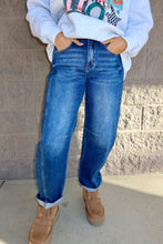 Load image into Gallery viewer, High Rise Crop Barrel Cuffed Jeans

