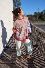 Load image into Gallery viewer, Washed Over Sized Stripe Top
