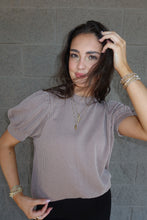 Load image into Gallery viewer, Raised Rib Puff Sleeve Top (6 Colors)
