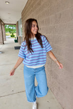 Load image into Gallery viewer, Crochet Striped Knit Top
