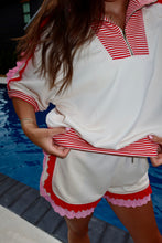 Load image into Gallery viewer, Graceful Ruffle Accent Stripe Shorts Set
