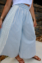 Load image into Gallery viewer, Floral Eyelet Side Elastic Stripes Wide Leg Pants (4 Colors)
