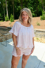 Load image into Gallery viewer, Square Neck Ruffled Polka Dot Print Top

